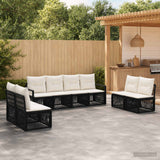vidaXL Garden Lounge Set 9 pcs Black poly rattan