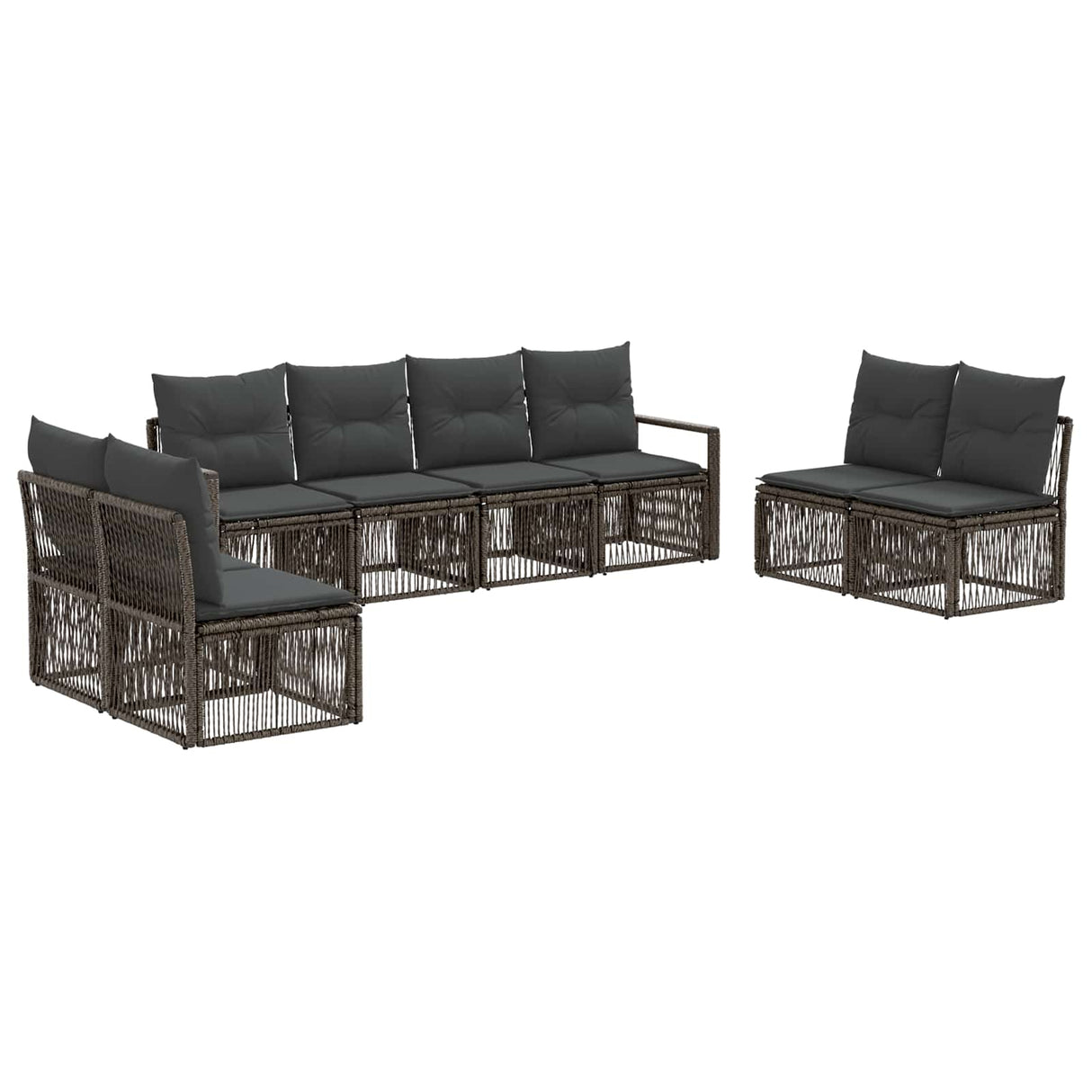 vidaXL Garden Lounge Set 9 pcs Black poly rattan