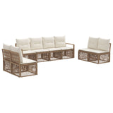 vidaXL Garden Lounge Set 9 pcs Black poly rattan