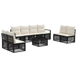 vidaXL Garden Lounge Set 9 pcs Black poly rattan