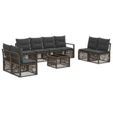 vidaXL Garden Lounge Set 9 pcs Black poly rattan