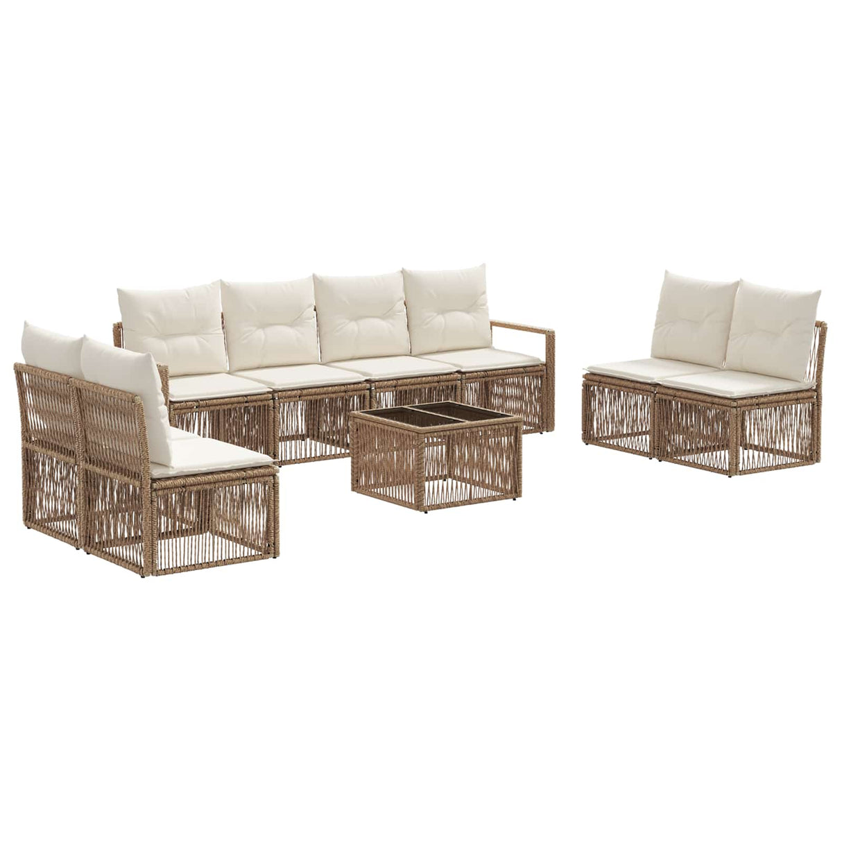 vidaXL Garden Lounge Set 9 pcs Black poly rattan