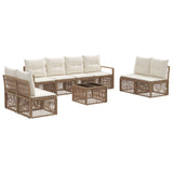 vidaXL Garden Lounge Set 9 pcs Black poly rattan