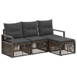 vidaXL Tuinbank Set 5 pcs Zwart poly rattan