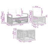 vidaXL Tuinbank Set 6 pcs Zwart poly rattan