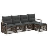 vidaXL Tuinbank Set 6 pcs Zwart poly rattan