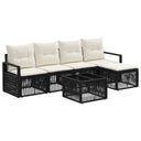vidaXL Tuinbank Set 6 pcs Zwart poly rattan