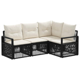 vidaXL Garden Bench Set 5 pcs Black poly rattan