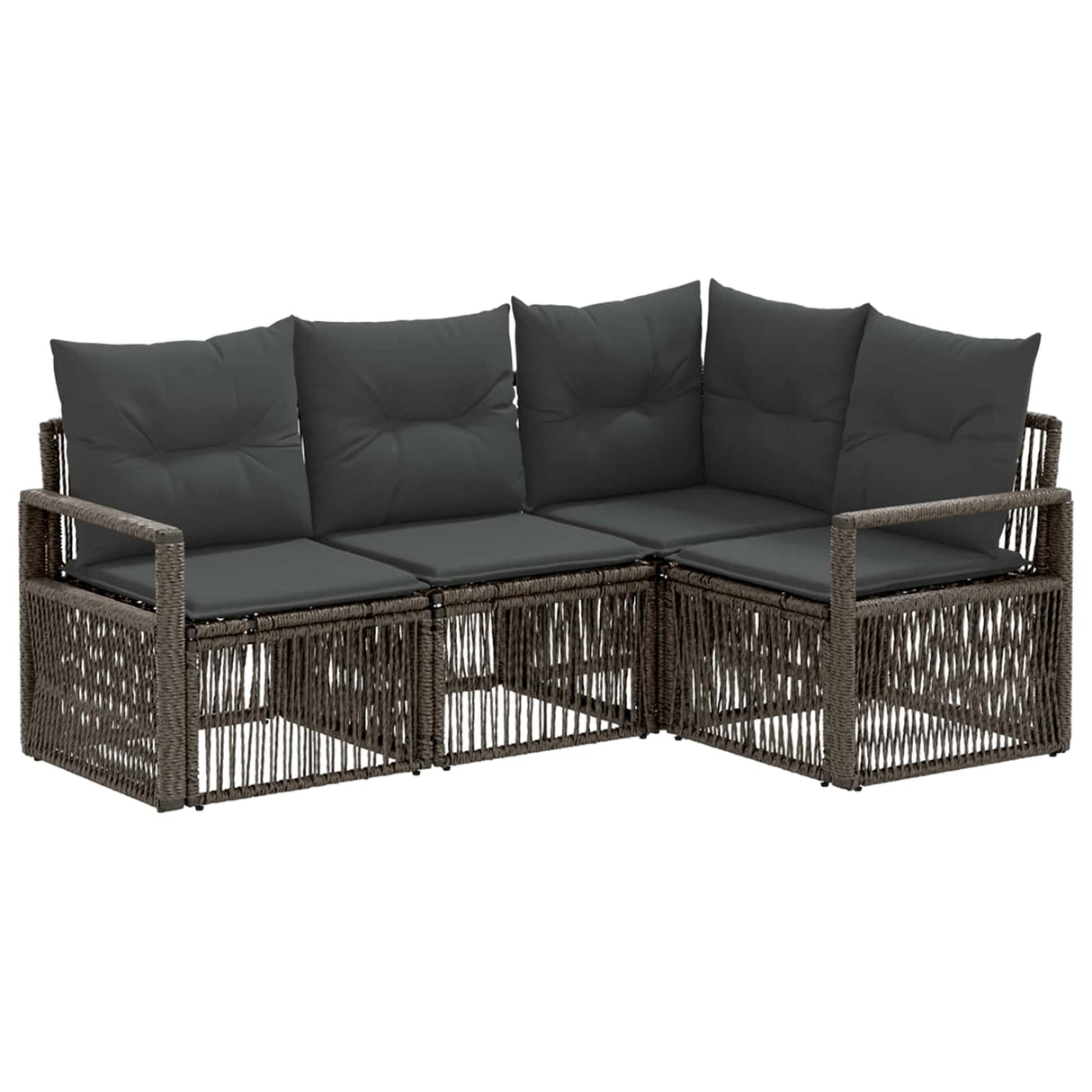 vidaXL Garden Bench Set 5 pcs Black poly rattan