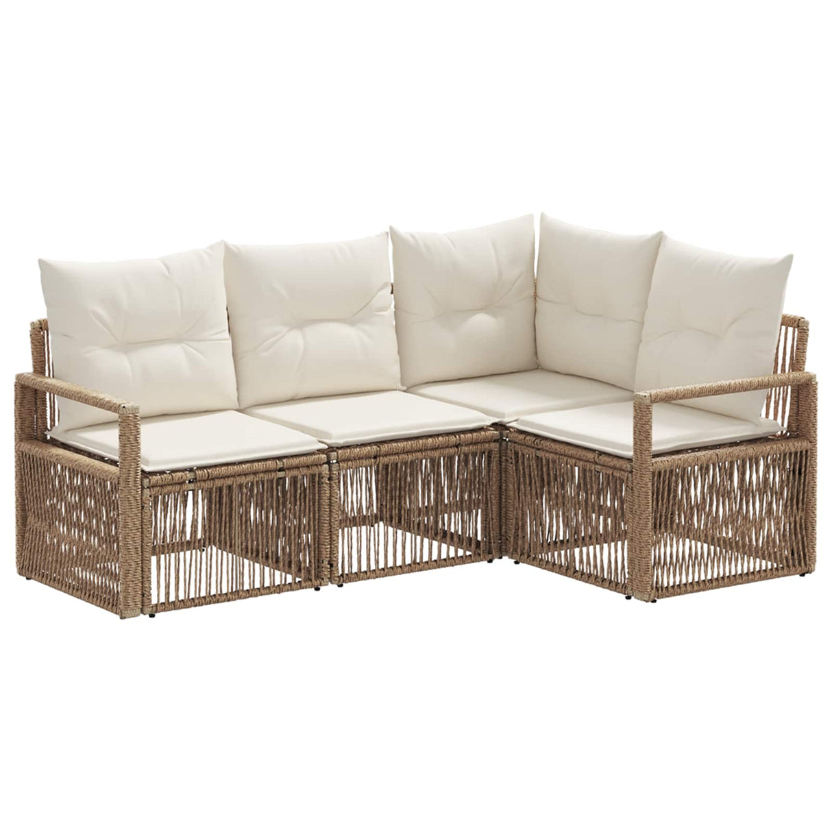 vidaXL Garden Bench Set 5 pcs Black poly rattan