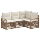 vidaXL Tuinbank Set 5 pcs Zwart poly rattan