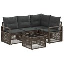 vidaXL Garden Bench Set 5 pcs Black poly rattan