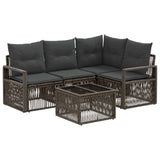 vidaXL Garden Bench Set 5 pcs Black poly rattan