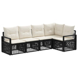 vidaXL Tuinbank Set 6 pcs Zwart poly rattan