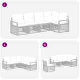 vidaXL Tuinbank Set 6 pcs Zwart poly rattan