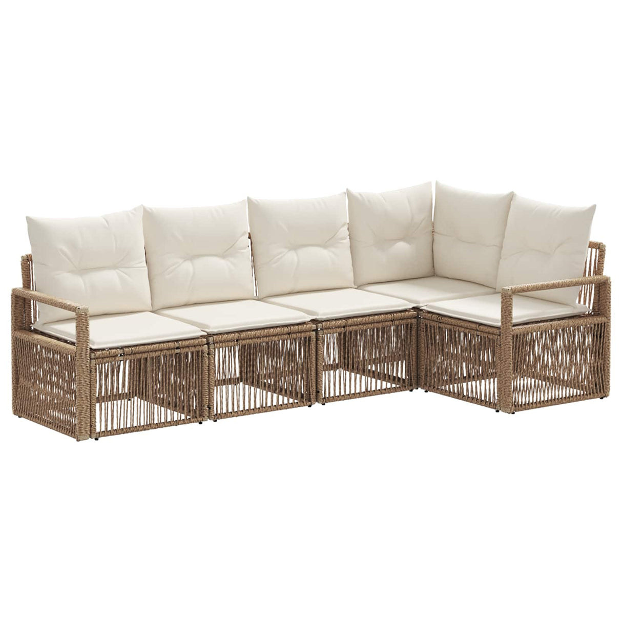vidaXL Tuinbank Set 6 pcs Zwart poly rattan