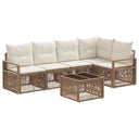 vidaXL Tuinbank Set 6 pcs Zwart poly rattan