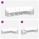 vidaXL Tuinbank Set 7 pcs Zwart poly rattan