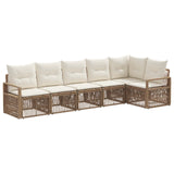vidaXL Tuinbank Set 7 pcs Zwart poly rattan
