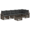 vidaXL Tuinbank Set 7 pcs Zwart poly rattan