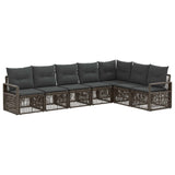 vidaXL Tuinbank Set 8 pcs Zwart poly rattan