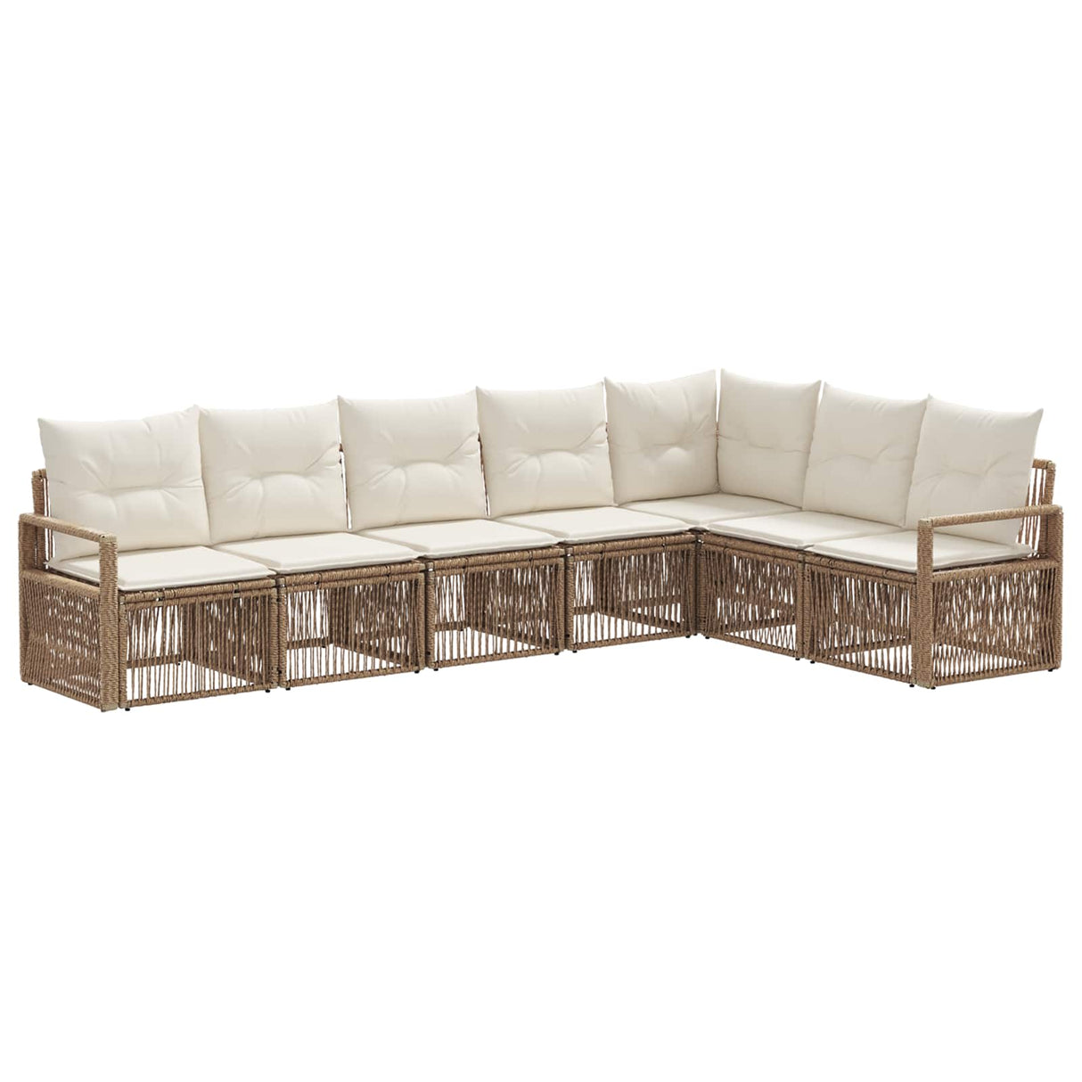 vidaXL Tuinbank Set 8 pcs Zwart poly rattan