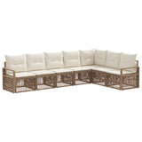 vidaXL Tuinbank Set 8 pcs Zwart poly rattan
