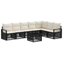vidaXL Tuinbank Set 8 pcs Zwart poly rattan