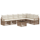 vidaXL Tuinbank Set 8 pcs Zwart poly rattan