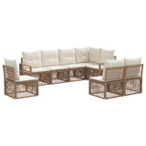 vidaXL Tuinbank Set 9 pcs Zwart poly rattan