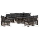 vidaXL Tuinbank Set 9 pcs Zwart poly rattan