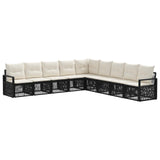 vidaXL Garden Sofa Set 10 pcs Black poly rattan