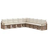 vidaXL Garden Sofa Set 10 pcs Black poly rattan