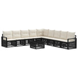 vidaXL Garden Sofa Set 10 pcs Black poly rattan