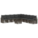 vidaXL Garden Sofa Set 10 pcs Black poly rattan