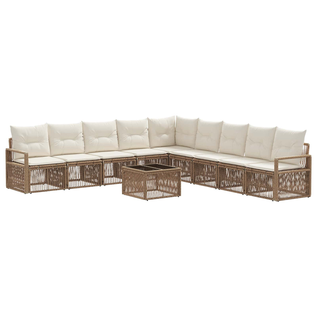 vidaXL Garden Sofa Set 10 pcs Black poly rattan