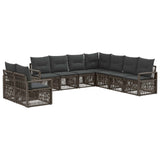vidaXL Garden Sofa Set 10 pcs Black poly rattan