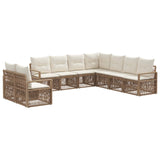 vidaXL Garden Sofa Set 10 pcs Black poly rattan