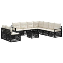 vidaXL Garden Sofa Set 10 pcs Black poly rattan