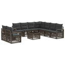 vidaXL Garden Sofa Set 10 pcs Black poly rattan