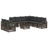 vidaXL Garden Sofa Set 10 pcs Black poly rattan
