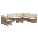 vidaXL Garden Sofa Set 10 pcs Black poly rattan