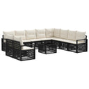 vidaXL Tuinbank Set 11 pcs Grijs poly rattan