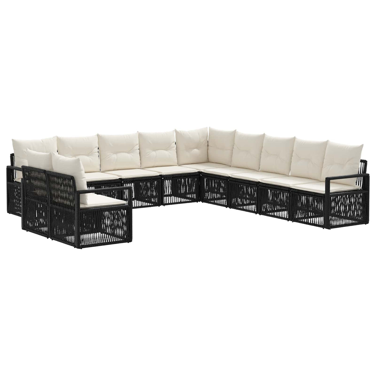 vidaXL Garden Sofa Set 12 pcs Black poly rattan