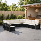 vidaXL Garden Sofa Set 12 pcs Black poly rattan