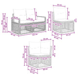 vidaXL Garden Sofa Set 12 pcs Black poly rattan
