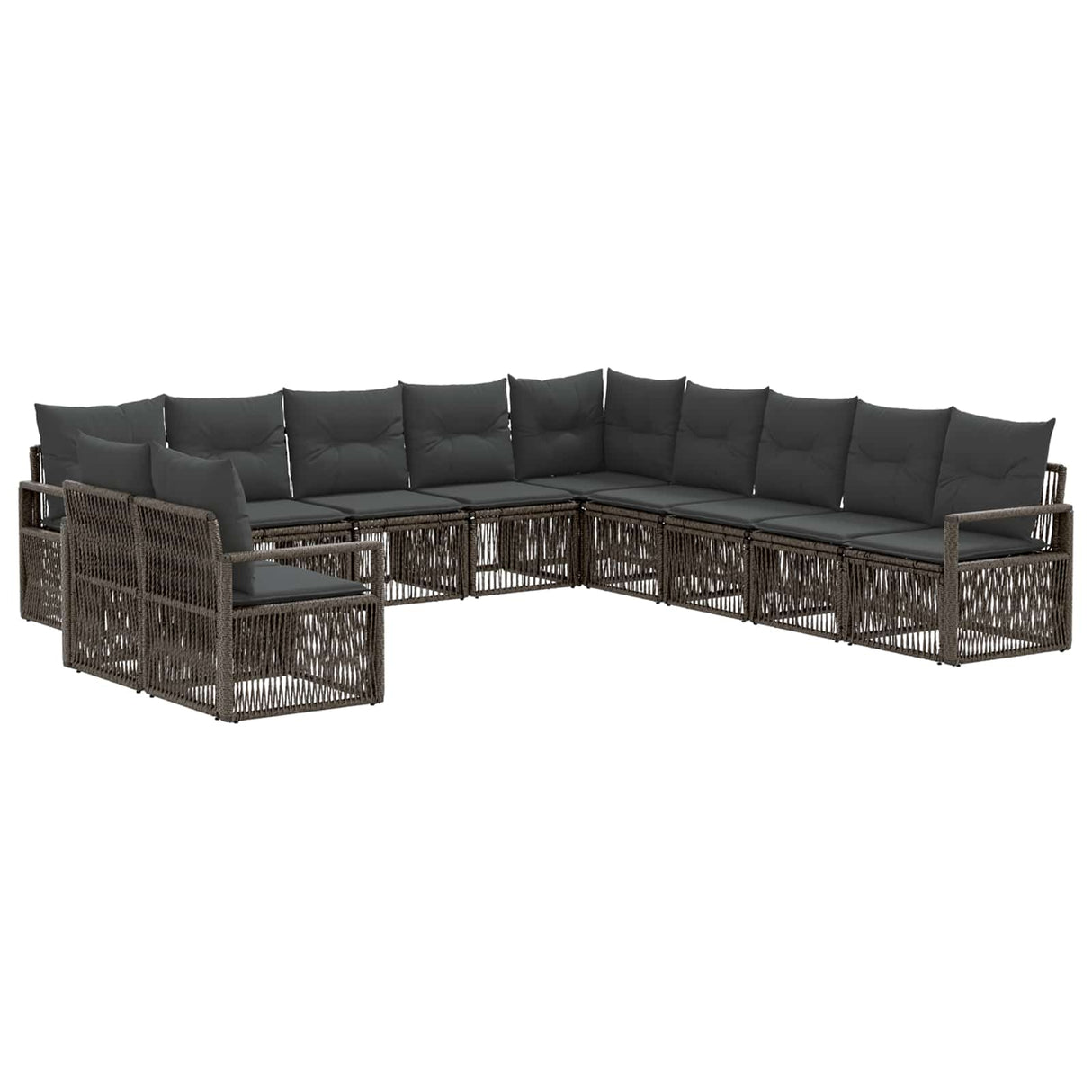 vidaXL Garden Sofa Set 12 pcs Black poly rattan