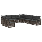 vidaXL Garden Sofa Set 12 pcs Black poly rattan