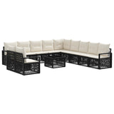 vidaXL Garden Sofa Set 12 pcs Black poly rattan