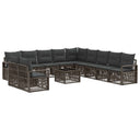 vidaXL Garden Sofa Set 12 pcs Black poly rattan